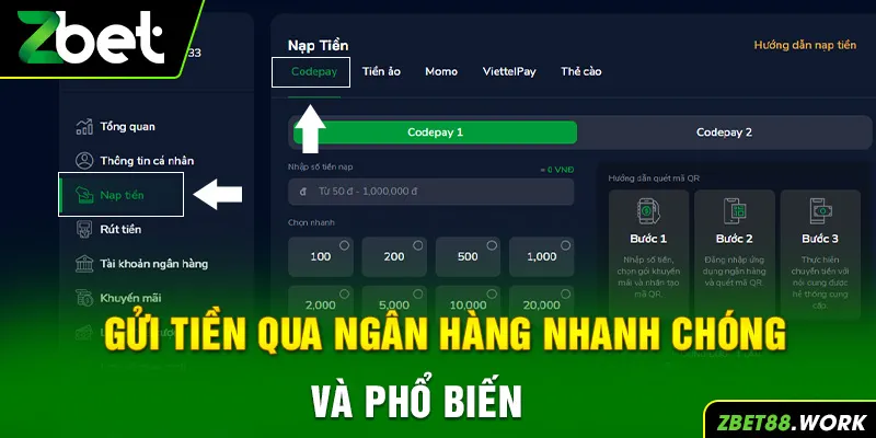 Gửi tiền qua ngân hàng nhanh chóng và phổ biến